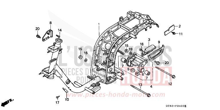 RAHMENKOERPER (1) von SCV 100 Lead CASTLE GRAY METALLIC (NH174M) von 1990